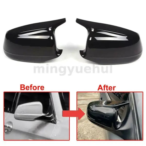 Car Craft Side Mirror Cover Compatible With Bmw 5 Series F10 2010-2014 Side Mirror Cover Glossy Black - CAR CRAFT INDIA