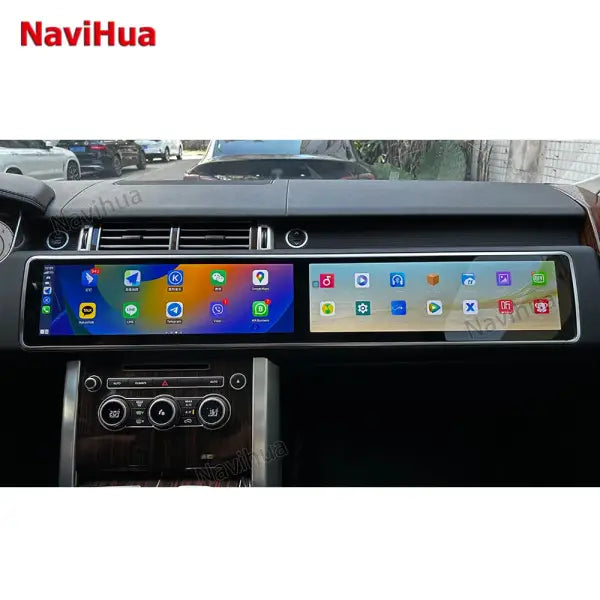 Double Din Dual Screen Car Android Player for Landrover Rangerover Vogue Sport Head Unit Monitor Upgrade to 2023 Style