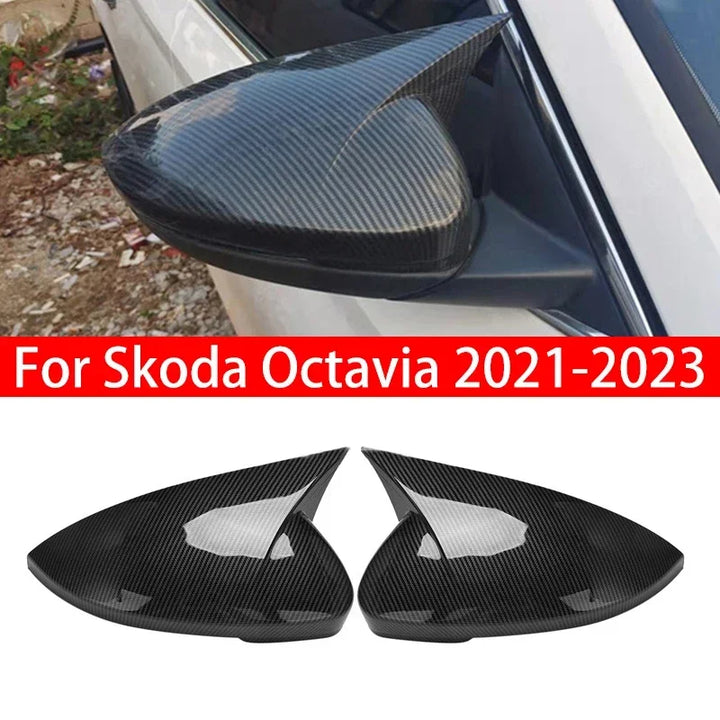 Car Craft Side Mirror Cover Compatible With Skoda Octavia 2021 Side Mirror Cover Aerodynamic Carbon Fiber Look Octavia Mirror Cover 21 Carbon Fiber A - CAR CRAFT INDIA