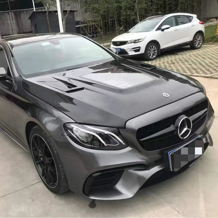 W213 E200 E300 E43 Clear Glass Carbon Fiber Hood for E-Class W213 2017-2020