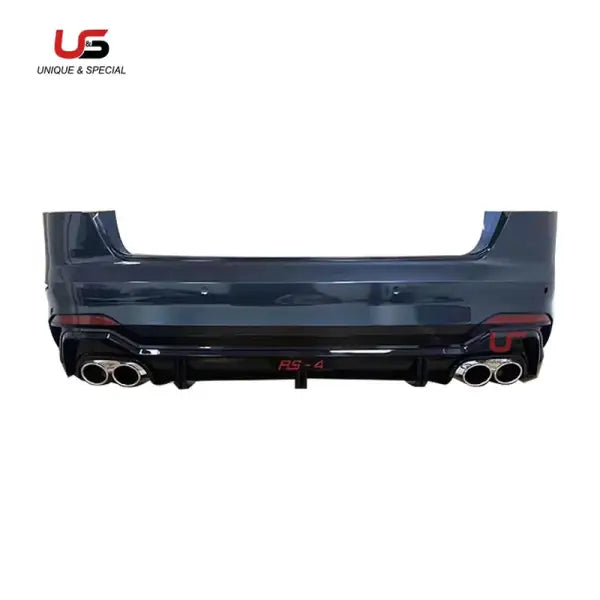 High Quality Auto Body Kit for Audi A4 B9 Modified to RS4 ABT Style Rear Bumper Diffuser with Exhaust Pipe Muffler Tip 2017-2019