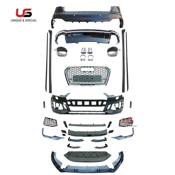 High Quality Auto Body Kit for Audi A4 B9 Modified to RS4 Style Front Bumper with Grille PP Material 2017-2019