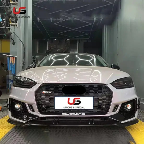 High Quality Auto Body Kit for Audi A5 Facelift Upgrade to RS5 Style Front Bumper with Honeycomb Grille PP Material 2017-2019