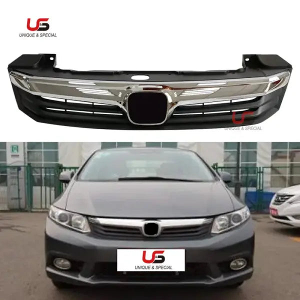 High Quality Car Chrome Front Grille for 2012 2013 Honda Civic 1.8 Front Bumper Upper Grille OEM 71121-TR0-A01