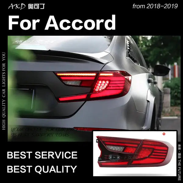 Honda Accord Tail Lights 2018-2019 Accord LED Tail Lamp Rear Lamp DRL Flash Dynamic Signal