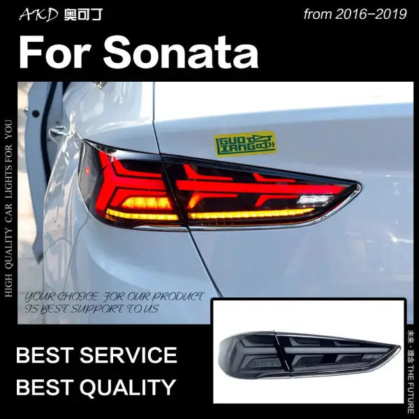 Hyundai Sonata Tail Lights 2018-2019 New Sonata LED Tail Lamp DRL Dynamic Signal Reverse