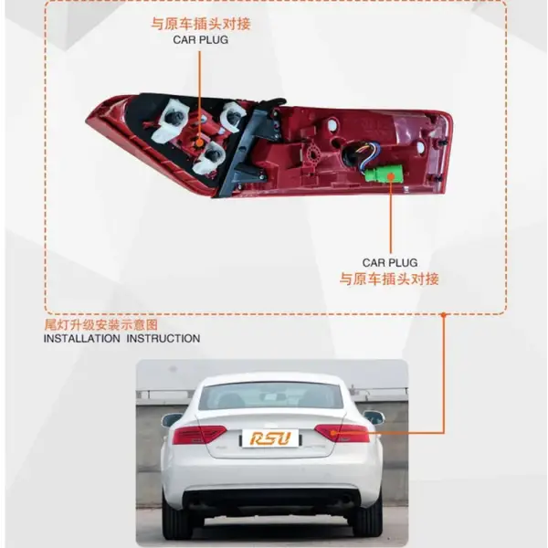 Car Lights for Audi A5 Tail Lamp 2008-2016 S5 LE Tail Light Animation DRL Dynamic Signal Reverese Automotive