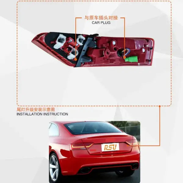 Car Lights for Audi A5 Tail Lamp 2008-2016 S5 LE Tail Light Animation DRL Dynamic Signal Reverese Automotive