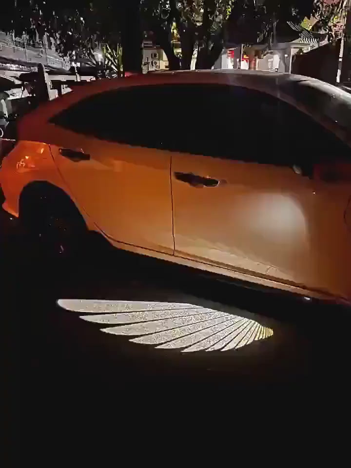 Car Craft Mirror Wings Welcome Ambient Dual Control Led Door Shadow Light Rearview Mirror Projection Lamp White CC-3220