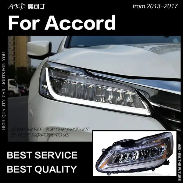 Car Styling Head Lamp for Accord Headlights 2016-2018 New Accord LED Headlight DRL All LED Light Source