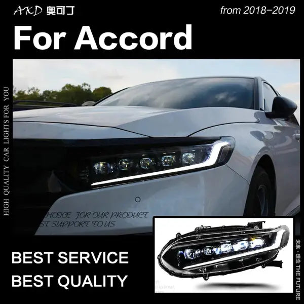 Car Styling Head Lamp for Accord Headlights 2018-2019 New Accord LED Headlight DRL All LED Light Source