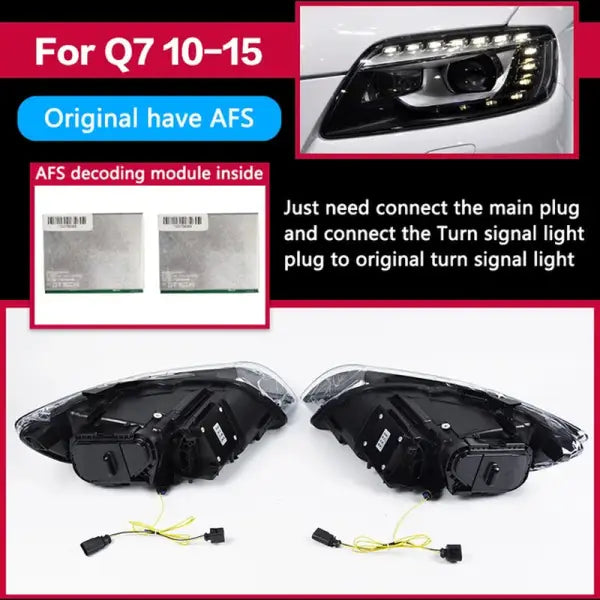 Car Styling Head Lamp for Audi Q7 Headlights 2006-2015 Q7 LED Headlight Projector Lens DRL Animation Automotive
