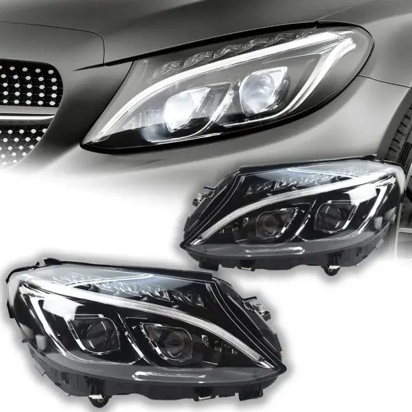 Car Styling Head Lamp for Benz W205 Headlights 2014-2017 C300 C260 C-Class LED Headlight Projector Lens DRL