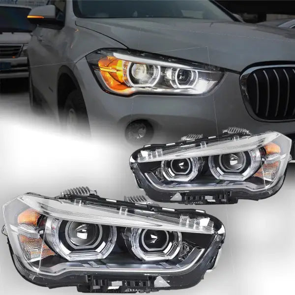 Car Styling Head Lamp for BMW X1 Headlights 2016-2020 F48 F49 All LED Headlight Lens DRL Angel Eye Automotive