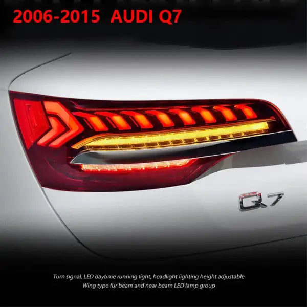 Car Led Tail Lamp for Audi Q7 2006-2015 Plug and Play 12V Driving DRL Brake Reverse Stop Lamps Automotive IP67