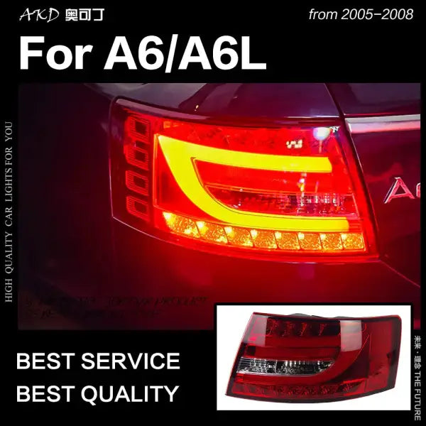 A6 Tail Lights 2005-2008 A6 Classic LED Tail Lamp LED DRL Turn Signal Brake Reverse