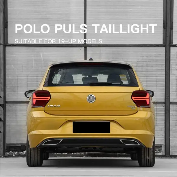 Car LED Trailer Lights Tail Lamp for VW Polo plus 2019 - 2022 Running Turn Rear DRL Signal Automotive Plug and Play