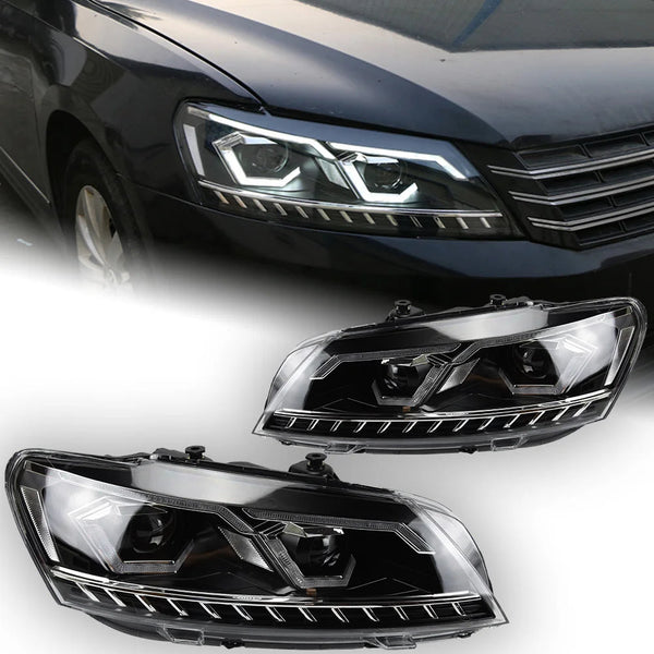 VW Passat B7 Headlights 2011-2016 LED Headlight DRL Hid Head Lamp Bi Xenon Projector Lens