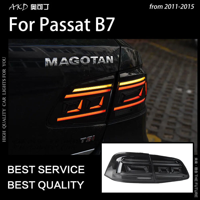 VW Passat B7 Tail Lights 2012-2016 Magotan LED Tail Lamp B.5 Design DRL Dynami Signal Brake