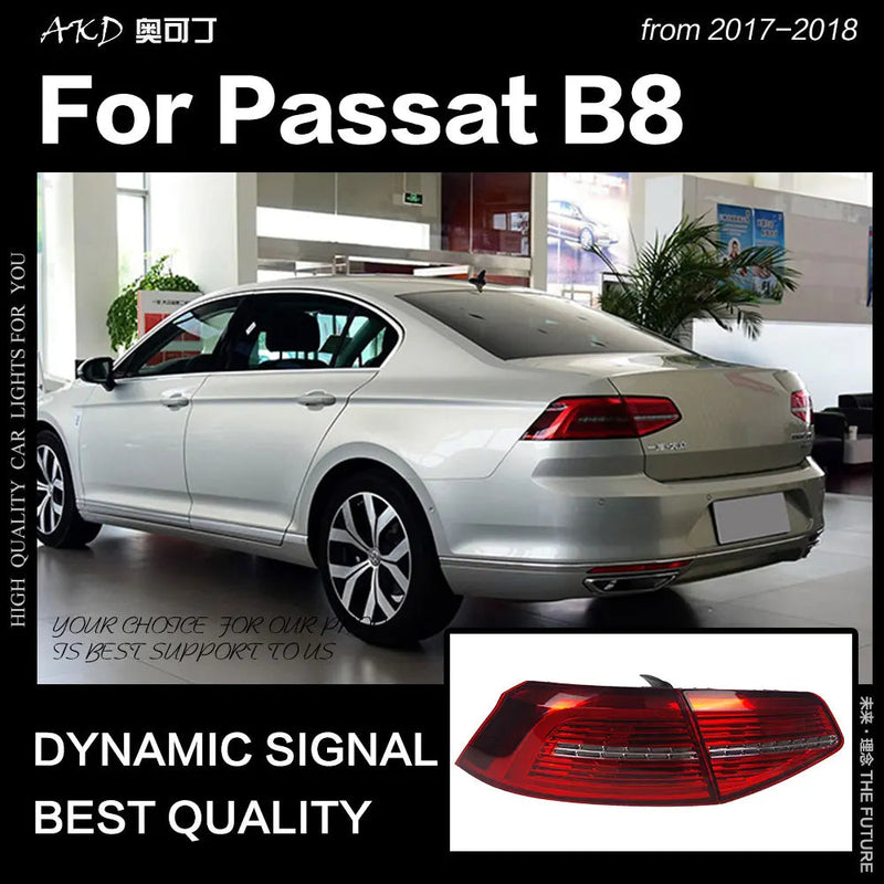 VW Passat B8 Tail Lights 2017 New Passat LED Tail Lamp LED DRL Dynami Signal Brake Reverse