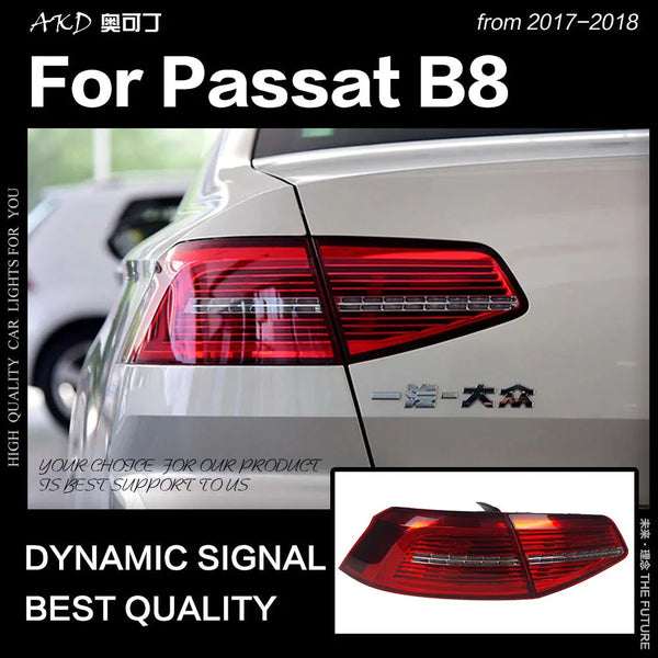 VW Passat B8 Tail Lights 2017 New Passat LED Tail Lamp LED DRL Dynami Signal Brake Reverse