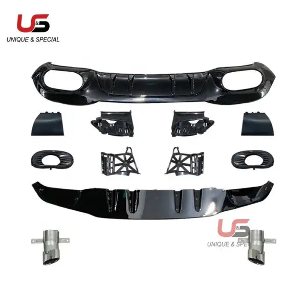 W177 A35 Rear Diffuser with Tips for W177 A180 A200 A220L Rear Lip with Exhaust Tips 2019