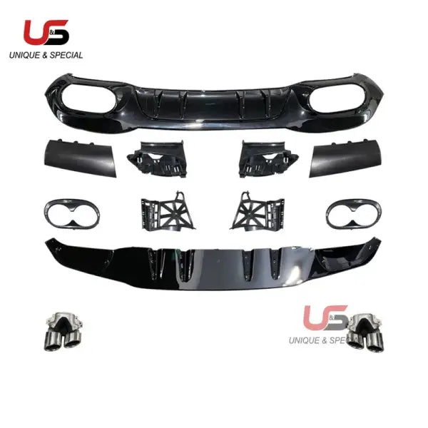 W177 Rear Diffuser and Tips for BENZ a Class W177 A45Sport Sedan Rear Lip with Exhaust Tips 2019 2020