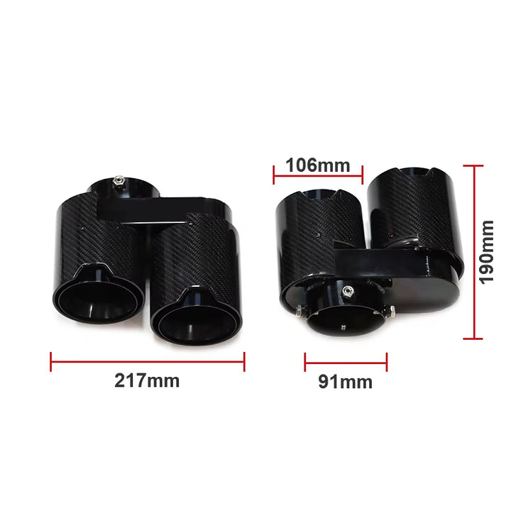 Quad Carbon Fiber Exhaust Tip for BMW G05 X5 G06 X6 G07 X7 2019+ Muffler Tip Exhaust Pipe System No Welding Nozzle