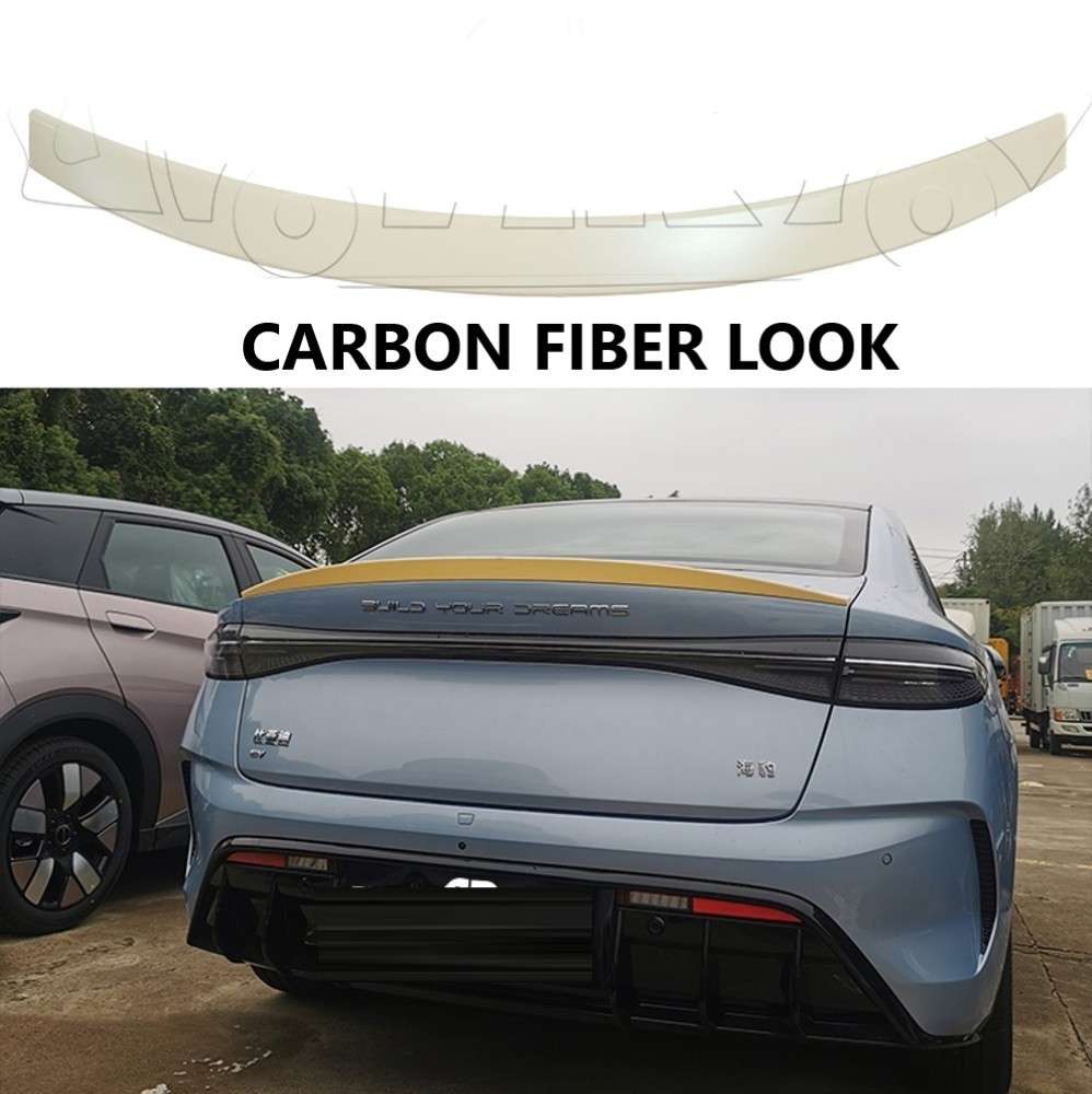 Car Craft Compatible With Byd Seal Atto 4 2022+ Rear Trunk Wing Boot Spoiler Lip Splitter Skirt Ar-byd-004 Cf Carbon Fiber Look - CAR CRAFT INDIA