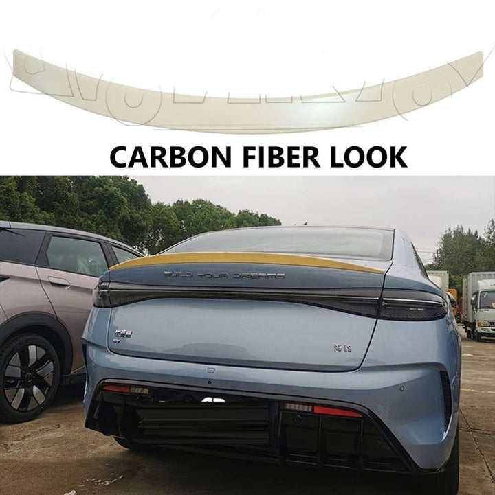 Car Craft Compatible With Byd Seal Atto 4 2022+ Rear Trunk Wing Boot Spoiler Lip Splitter Skirt Ar-byd-004 Cf Carbon Fiber Look - CAR CRAFT INDIA