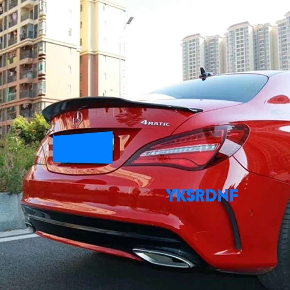 Car Craft Compatible With Mercedes Cla W117 2014-2019 Rear Trunk Wing Boot Spoiler Lip Splitter Skirt Psm Carbon Ar-benz-094 Cf Carbon Fiber Look - CAR CRAFT INDIA