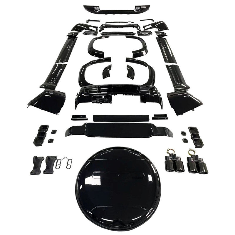Car Craft Compatible With Range Land Rover Defender 90 110 130 L663 Lr129997 2020+ Facelift Convert Upgrade Bodykit Wheel Cover Skirts Splitter Exhaust Tips Spoiler Lip 007 Bodykit Black Edition - CAR CRAFT INDIA