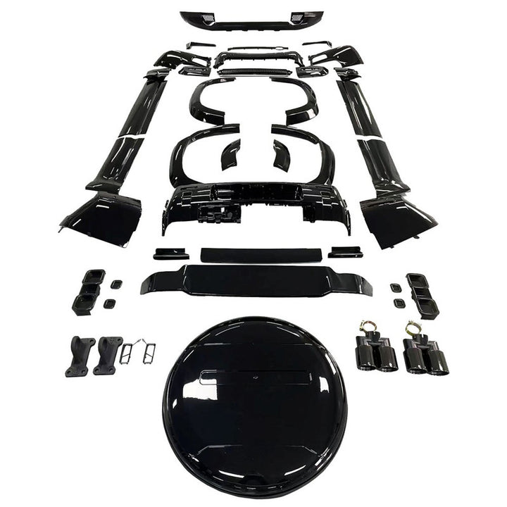 Car Craft Compatible With Range Land Rover Defender 90 110 130 L663 Lr129997 2020+ Facelift Convert Upgrade Bodykit Wheel Cover Skirts Splitter Exhaust Tips Spoiler Lip 007 Bodykit Black Edition - CAR CRAFT INDIA