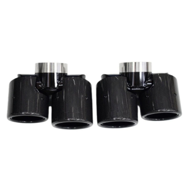 Car Craft Compatible With Range Land Rover Defender 90 110 130 L663 Lr129997 2020+ Car Exhaust Tip Tailpipe Stainless Steel Square Muffler Tip Nozzle Silensor 2.0 Round Carbon Fiber - CAR CRAFT INDIA