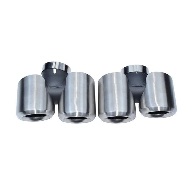 Car Craft Compatible With Range Land Rover Defender 90 110 130 L663 Lr129997 2020+ Car Exhaust Tip Tailpipe Stainless Steel Square Muffler Tip Nozzle Silensor 2.0 Round Chrome Silver - CAR CRAFT INDIA