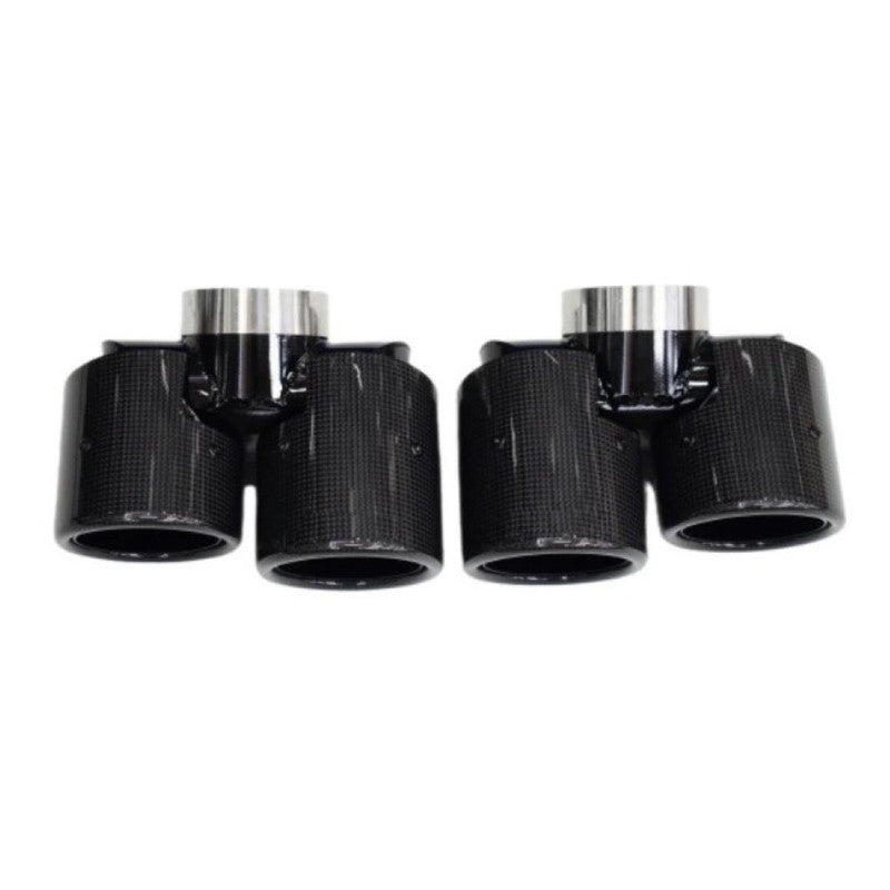Car Craft Compatible With Range Land Rover Defender 90 110 130 L663 Lr129997 2020+ Car Exhaust Tip Tailpipe Stainless Steel Square Muffler Tip Nozzle Silensor 3.0 Round Carbon Fiber - CAR CRAFT INDIA