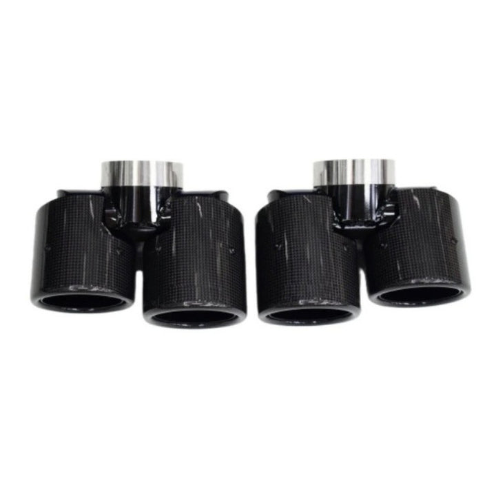Car Craft Compatible With Range Land Rover Defender 90 110 130 L663 Lr129997 2020+ Car Exhaust Tip Tailpipe Stainless Steel Square Muffler Tip Nozzle Silensor 3.0 Round Carbon Fiber - CAR CRAFT INDIA