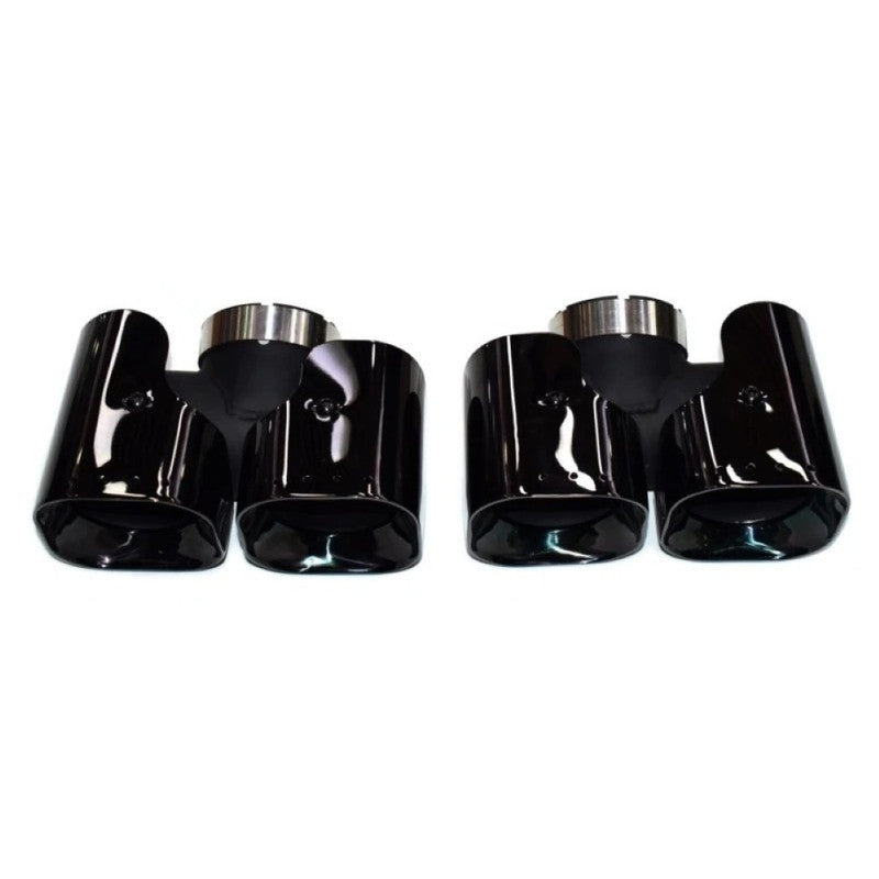 Car Craft Compatible With Range Land Rover Defender 90 110 130 L663 Lr129997 2020+ Car Exhaust Tip Tailpipe Stainless Steel Square Muffler Tip Nozzle Silensor 2.0 Square Khan Style Black - CAR CRAFT INDIA