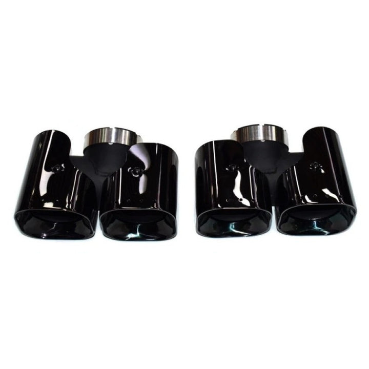 Car Craft Compatible With Range Land Rover Defender 90 110 130 L663 Lr129997 2020+ Car Exhaust Tip Tailpipe Stainless Steel Square Muffler Tip Nozzle Silensor 2.0 Square Khan Style Black - CAR CRAFT INDIA