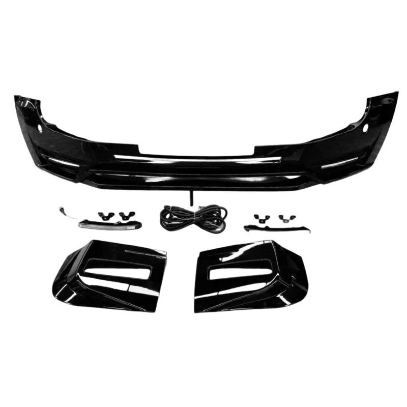 Car Craft Compatible With Range Land Rover Defender 90/110 L663 Lr129997 2020+ Front Bumper Lip Splitter Skirts Splitter 2 Led - CAR CRAFT INDIA