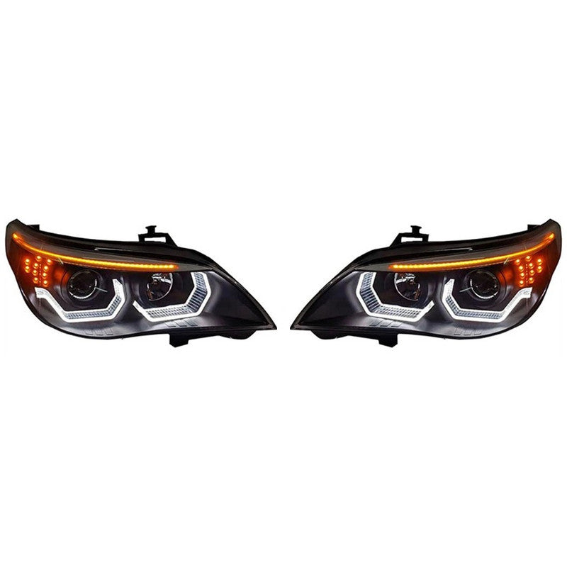 Car Craft Compatible With Bwm 5 Series E60 2007-2009 Car Front Upgraded Head Light Lamp Xenon Headlight Retrofit Upgrade Modified Led Drl Hid B