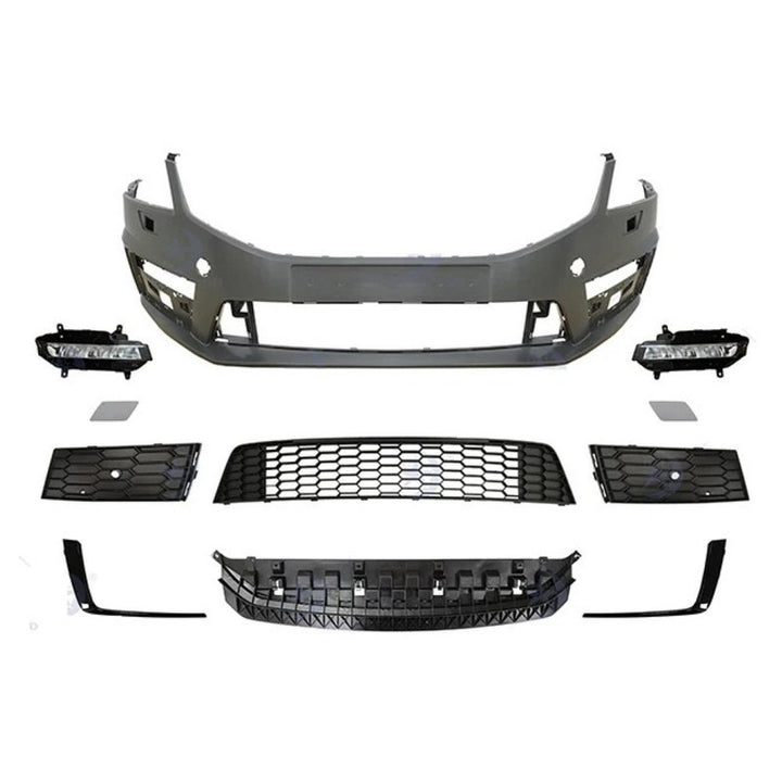 Car Craft Compatible With Skoda Octavia Iii 2017-2019 Upgrade Facelift Convert To Rs Vrs Style Front Bumper Bodykit Fog Lamp Light Grill Mesh