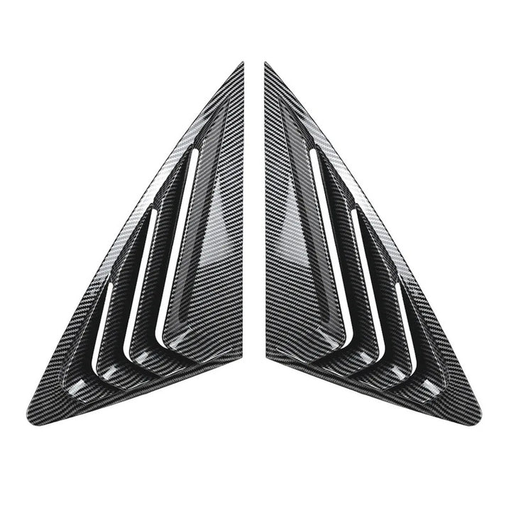 Car Craft Compatible With Audi Q3 F3 Sportback 2019-2024 Car Rear Window Louvers Sticker Rear Triangle Window Shade Spoiler Trim Accessories Zst-773 Carbon Fiber Look