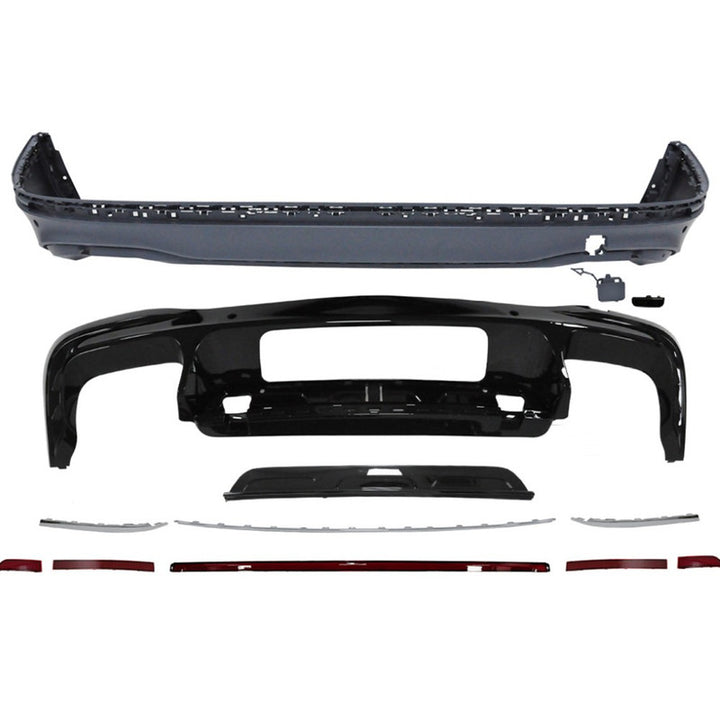 Car Craft Compatible With Vw Volkswagen Tiguan 2021-2023 Upgrade Facelift Convert To R Line Style Rear Bumper Bodykit