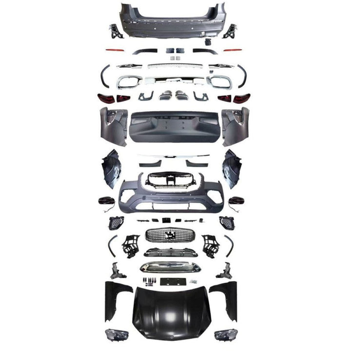 Car Craft Compatible With Mercedes Gl Gls W166 X166 2012-2016 Upgrade Facelift Convert To Gls W167 X167 2024 Maybach Kit Bumper Grill Headlight Taillight Trunnk Fender Bodykit CC-6278 - CAR CRAFT INDIA