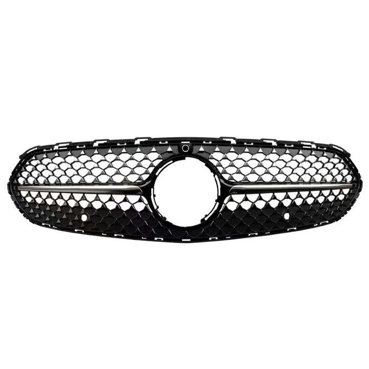 Car Craft Compatible With Mercedes Benz C Class W206 C206 2023 Upgraded Front Bumper Racing Mesh Show Grille With Camera Hole Diamond Black