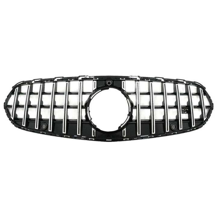 Car Craft Compatible With Mercedes Benz C Class W206 C206 2023 Upgraded Front Bumper Racing Mesh Show Grille With Camera Hole Gtr Silver