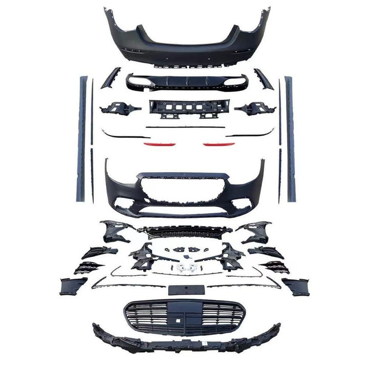 Car Craft Compatible With Mercedes Benz S Class W223 2021-2025 Car Upgrade To S450 Amg Bumper Bodykit Front After Lip Diffuser Exhaust Tips Fog Gril Cover Grill