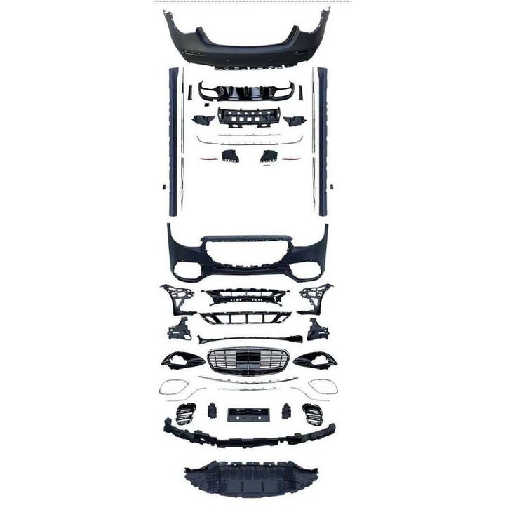 Car Craft Compatible With Mercedes Benz S Class W223 2021-2025 Car Upgrade To S65 Amg Bumper Bodykit Front After Lip Diffuser Exhaust Tips Fog Gril Cover Grill