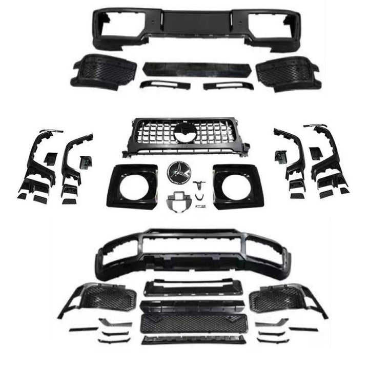 Car Craft Compatible With Mercedes Benz G Class G Wagon W464 2019-2024 Upgrade Facelift Convert To G63 G55 G500 Brabus Bbs Bodykit Bumper